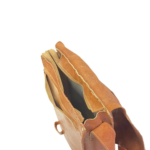 Quirvow Moroccan Leather Crossbody Bag – Genuine Leather, Raw Edge, Tan - Image 2