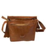 Quirvow Moroccan Leather Crossbody Bag – Genuine Leather, Raw Edge, Tan - Image 3
