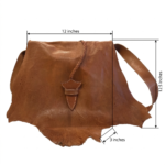 Quirvow Moroccan Leather Crossbody Bag – Genuine Leather, Raw Edge, Tan - Image 5