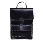 Quirvow Handcrafted Moroccan Leather Backpack – Genuine Leather, Black