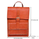 Quirvow Moroccan Leather Backpack – Handcrafted Genuine Leather, Orange - Image 6