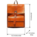 Quirvow Moroccan Leather Backpack – Handcrafted Genuine Leather, Tan - Image 4