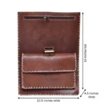 Quirvow Moroccan Leather Organizer Bag – Handcrafted Genuine Leather, Brown - Image 6