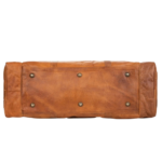 Quirvow Moroccan Leather Duffel Bag – Full-Grain Vegetable-Tanned Leather, Tan - Image 3