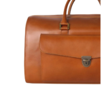 Quirvow Moroccan Leather Duffel Bag – Genuine Leather, Push Lock Closure, Tan - Image 5