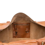Quirvow Moroccan Leather Duffel Bag – Full-Grain Vegetable-Tanned Leather, Tan - Image 5