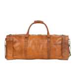 Quirvow Moroccan Leather Duffel Bag – Full-Grain Vegetable-Tanned Leather, Tan - Image 4