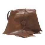 Quirvow Moroccan Leather Crossbody Bag – Genuine Leather, Raw Edge, Arrow Toggle, Brown