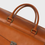 Quirvow Moroccan Leather Duffel Bag – Genuine Leather, Push Lock Closure, Tan - Image 4