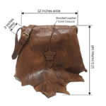 Quirvow Moroccan Leather Crossbody Bag – Genuine Leather, Raw Edge, Arrow Toggle, Brown - Image 2