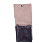 Quirvow Moroccan Leather Crossbody Bag – Genuine Leather, Turn-Lock Closure, Hand-Stitched, Dark Navy - Image 4