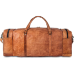 Quirvow Moroccan Leather Duffel Bag - Tan Full Grain - 24 Inch - Image 5