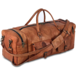 Quirvow Moroccan Leather Duffel Bag - Tan Full Grain - 24 Inch - Image 4