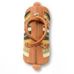 Quirvow Moroccan Leather Kilim Duffel Bag - Tan & Forest Green - 20 Inch - Image 3