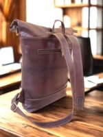 Quirvow Moroccan Leather Backpack - Burgundy Grain - 18 Inch - Image 2