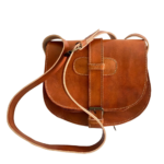 Quirvow Moroccan Leather Saddle Bag - Tan Grain - 11 Inch