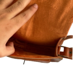 Quirvow Moroccan Leather Saddle Bag - Tan Grain - 11 Inch - Image 2