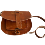 Quirvow Moroccan Leather Saddle Bag - Tan Grain - 11 Inch - Image 5